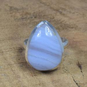 925 Sterling Silver <b>Rings</b> Blue Lace Agate Girls Fashion <b>Statement</b> <b>Rings</b> <b>for</b> <b>Women</b> Blue Lace Agate Jewelry Handmade <b>Rings</b> Jewelry - Product Image 5