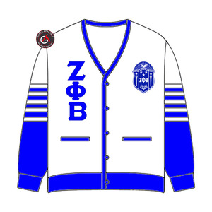 Zeta Phi Beta Finer Embroidery Women Acrylic <b>Cardigans</b> | ZOB Sorority Embroidered Ladies Custom Style <b>Cardigan</b> Sweater - Product Image 2