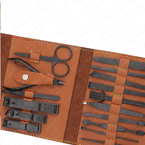 Professional Durable Stainless Steel Nail Grooming Kit Manicure <b>Pedicure</b> <b>Set</b> with Leather Case Custom Logo Private Label - Product Image 3
