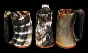 Cuerno India hecho a mano diseño personalizado buey natural y cuerno de búfalo taza por artesanía de media luna - Product Image 3