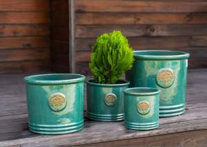 [Ruby Linh]- Ready to Ship Stock Large Tall Blue Glazed Ceramic <b>Tree</b> <b>Planter</b> Pots Set <b>for</b> Outdoor Plants Pots Vase Ornaments - Product Image 4