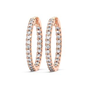 Soft Elegance 2.00Ct Round Lab Grown Diamond Hoop Pendientes 14K Rose Gold Out con bisagras al por mayor OEM - Product Image 3