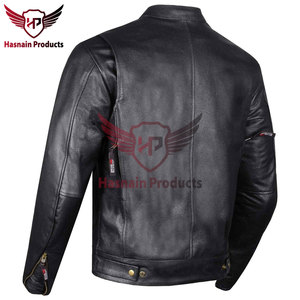 Chaqueta de cuero de invierno de alta moda para hombre con cierre de cremallera personalizable cubierta de botón 2 bolsillos con cremallera en el pecho estilo de calle alta - Product Image 4