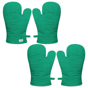 Mitaines de couleur unie 100% coton tablier de cuisine complet ensemble de gants de four - Product Image 5