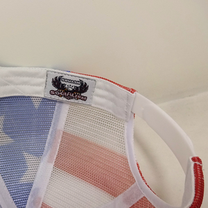 Logo de broderie personnalisé Gorras chapeau maille d'impression USA casquettes de camionneur drapeau américain maille chapeau 6 panneau structuré américain chapeaux de camionneur - Product Image 5