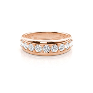 Anillo Vintage de Media Eternidad con Diamantes Cultivados en Laboratorio de 0.90 Quilates, Engaste Pavé, Oro Amarillo/Blanco/Rosa de 14K/18K, Certificado IGI/SGL, para Mujer - Product Image 3
