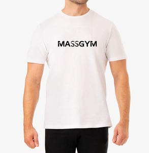 Camisetas informales holgadas de gran tamaño de Color sólido para hombre con logotipo personalizado de GAF, cuello redondo, algodón, gimnasio, Fitness, deportes, manga corta - Product Image 2