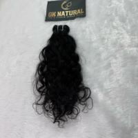 Ekstensi Rambut Remy India Donor Tunggal GK NATURAL untuk Anak Perempuan dan Wanita, Tebal, Keriting, 100g, Kemasan Double Weft Mesin