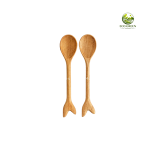 Fish Tail Wooden Spices <b>Small</b> <b>Spoons</b> Red Wooden <b>Spoon</b> With Oil Cover - Product Image 1