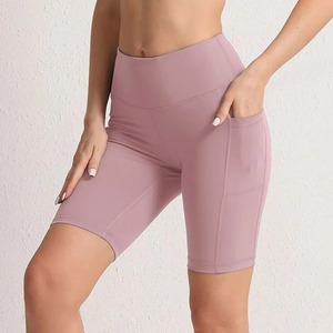 Shorts pour femmes taille haute séchage rapide Fitness Legging Shorts Yoga Squat-Proof Gym pantalons d'entraînement cyclisme Sport poche cyclisme - Product Image 5