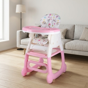 Clafbebe 4 en 1, Silla Alta Plegable Ajustable de Plástico PP para Bebé con Función de Mesa Convertible para Bebés de 1 a 2 Años - Product Image 1