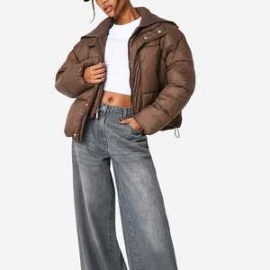 Bulk <b>Women</b> <b>Puffer</b> <b>Jacket</b> Winter Warm Thermal Hooded Long Quilted Coat Outdoor <b>Lightweight</b> Fashion Custom OEM Suppliers - Product Image 4