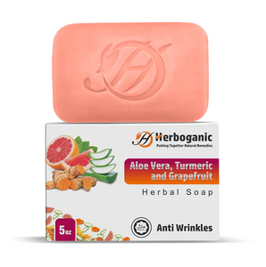 Herboganic Aloe Vera, Curcuma & Pamplemousse Savon à base de plantes Nettoyant naturel éclaircissant et hydratant - Product Image 1