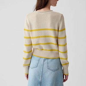 Pull en maille décontracté d'hiver à manches régulières en polyester/nylon, haut à col rond, doux et chaud, matériau de haute qualité pour femmes - Product Image 5