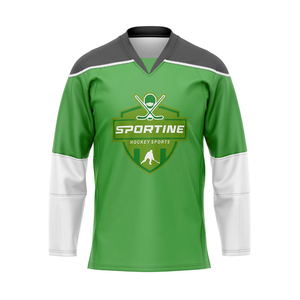 Camisetas de Hockey sobre Hielo Personalizadas con Nombre y Número del Equipo, Impresión por Sublimación, 100% Poliéster, Transpirables, Ecológicas, de Alta Calidad, OEM - Product Image 6
