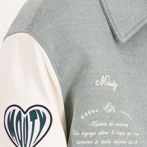 Veste de baseball personnalisée OEM, broderie en chenille personnalisée, logo de haute qualité, manches en cuir d'hiver, veste universitaire pour hommes - Product Image 5