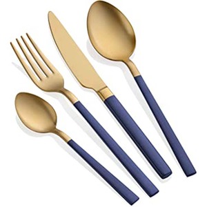 Juego de cubertería y tenedor de cuchara chapado en oro, diseño impresionante, personalizado, moderno, de lujo, venta al por mayor - Product Image 5