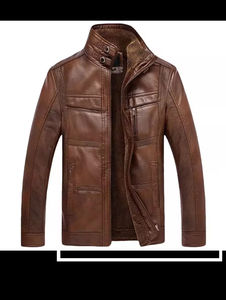 Servicio OEM, Chaqueta de Cuero para Hombre 2026, con Cuello Alto y Logotipo Frontal, Chaquetas de Cuero Personalizadas de Alta Calidad para Hombre - Product Image 3