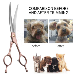 กรรไกรตัดขนสัตว์เลี้ยงสำหรับสุนัขขนาดเล็กและใหญ่วัสดุสแตนเลสตัดขอบคมสำหรับร้านเสริมสวยใช้ในบ้าน - Product Image 2