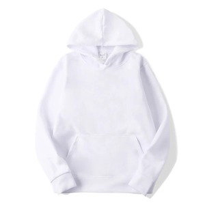 Sudadera con capucha para hombre de gran tamaño y suelta 100% algodón grueso Unisex sudaderas con capucha para hombre al por mayor suéter en blanco - Product Image 6