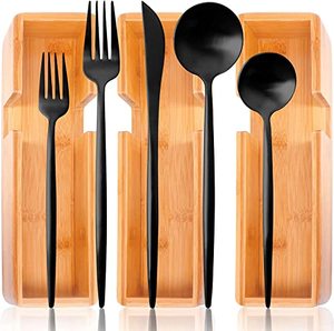 Phổ biến tùy chỉnh kích thước vật liệu sắt Brass thiết lập dao kéo vuông thép không gỉ nhà khách sạn nhà hàng nhà máy bán buôn Đen xử lý - Product Image 5