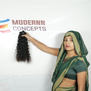 Vente en gros de cheveux humains indiens vierges non traités, ondulés, naturels, ondulés, noirs, ondulés, alignés sur des cuticules naturelles - Product Image 2