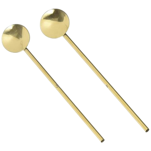 Agitador de cóctel de mango largo de acero 304 de grado alimenticio, cuchara giratoria, juego de herramientas de barra de Metal chapado en oro, gran oferta, 2 uds, agitadores - Product Image 1
