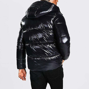 Chaqueta Safari de Invierno Impermeable con Cierre Completo y Cuello Alto para Hombre, Diseño Metálico Brillante Personalizado - Product Image 4