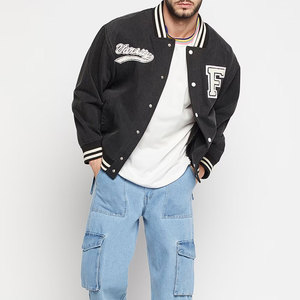 Bulk Quantity Outdoor Wear Best Sale Men's Varsity Jacket Stand Front 100% <b>Wool</b> Breathable Windproof Customizable High Quality - Product Image 1