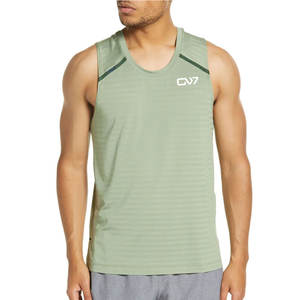 Camiseta sin mangas deportiva para hombre 100% transpirable y de secado rápido diseño único tejido de punto precio bajo - Product Image 1