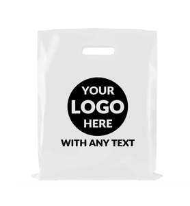 Borsa Pieghevole in Plastica Mylar con Logo Personalizzato per Negozi al Dettaglio e Feste, Busta Trasparente con Maniglia Fustellata per Boutique, Supermercati - Borsa Tipo T-Shirt - Product Image 2