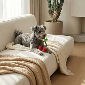 Jouets en corde artisanaux pour animaux de compagnie (grands et petits) : cerises, anneaux à mâcher, os pour chat et chien, pour la dentition des chiots et des lapins, pour le plaisir et le jeu, en carton - Product Image 5
