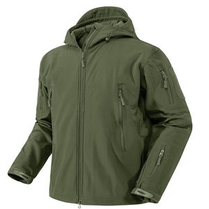 Vestes softshell pour hommes, couleur verte, randonnée en plein air, hiver, décontractées, finies, teintes en uni, durables, très résistantes - Product Image 1