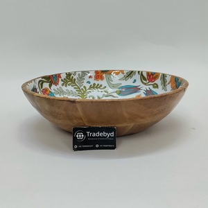 Bol à salade en bois écologique fait à la main arc de service d'ustensiles de cuisine écologiques - Product Image 1