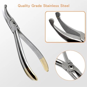 Frazier ống hút nha khoa plier mạ Vàng xử lý thép không gỉ cong tip chỉnh hình răng công cụ cho dụng cụ phẫu thuật - Product Image 2