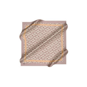 Mink Silk Crepe Satin Geometric Pattern Square Scarf - Product Image 1