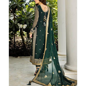 การออกแบบโลโก้ที่กําหนดเองของปากีสถานที่ดีที่สุดชุดปาร์ตี้ปักสําหรับผู้หญิง / ชุดปาร์ตี้แฟชั่นสตรีฤดูร้อนใหม่ - Product Image 2