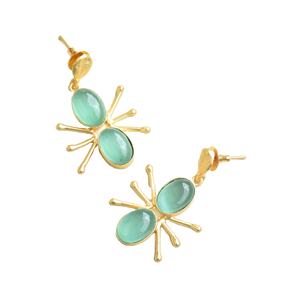 Boucles d'oreilles pendantes en laiton naturel, pierre semi-précieuse naturelle de qualité supérieure, finition en laiton antique, sans nickel, durables, qualité d'exportation en vrac - Product Image 3