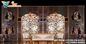 Décoration de stand pour événement de mariage pakistanais Walima, thème moghol, scène de mariage miroir de haute qualité pour événements polyvalents aux États-Unis - Product Image 6