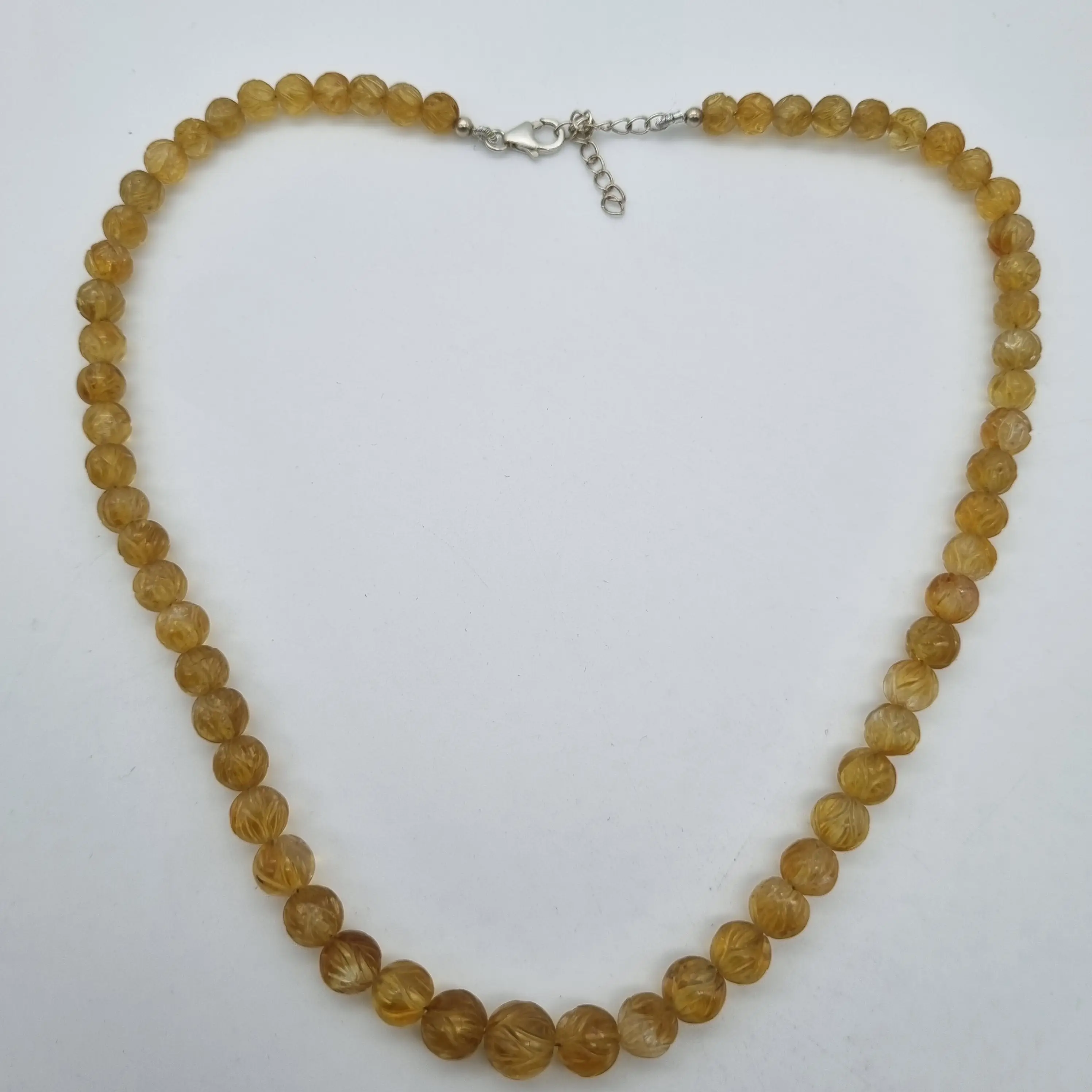 Natürliche Citrin runde Schnitz perlen Halskette für Mädchen zu niedrigem Preis direkt vom Hersteller Halskette im Großhandel