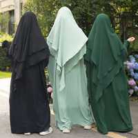 Khimar Thobe/Thawb Voiles Niqab Hijab de haute qualité pour femmes musulmanes modestes, respirant, extensible dans quatre directions, léger, à enfiler, pour le printemps