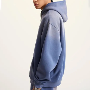 Sweat-shirt à capuche pour homme, design tendance de haute qualité, 100% coton molletonné, effet délavé, coupe ample, épaules tombantes - Product Image 3