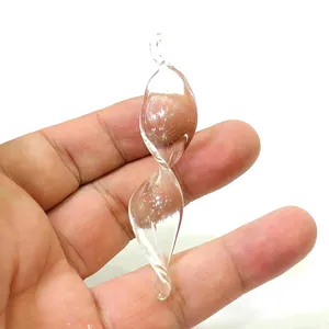 Hanging Christmas Ornaments Glass Leaves Shape Charms Pendant For Home Outdoor Garden Xmas Tree Decor Supplies Accessories