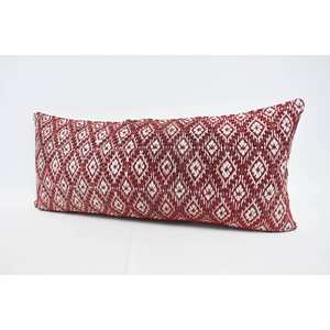 หมอนอิงพิมพ์ลายดอกไม้ปักลายวินเทจสีแดง16X36นิ้วสำหรับใช้งานบนพื้น - Product Image 4