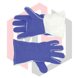 Guantes de Soldadura, Guantes Largos con Costuras de Kevlar, Azules, Personalizados, de Cuero, Antideslizantes, Resistentes a Desgarros, Transpirables, de Seguridad - Product Image 6