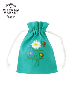 Sac en lin brodé à la main avec broderie de différentes couleurs sac à dos en lin 100% doux lavé OEM fabriqué au Vietnam - Product Image 5