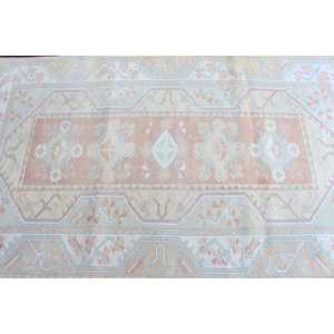 พรมวินเทจขนาด 3.9x7.2 ฟุต พรมตุรกี พรมขนสัตว์ลายดอกไม้สีเบจ - Product Image 4