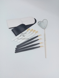 Pince à cils de botte en acier inoxydable japonais de haute qualité noir blanc et or Points pince à épiler en gros - Product Image 5