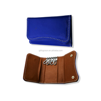 Porte-clés en cuir PU personnalisé avec fermeture éclair, 6 crochets métalliques, étui organisateur de clés, porte-clés vintage marron, souvenir, vente en gros