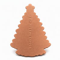 Pièce de monnaie en cuivre 0,999 en forme irrégulière personnalisée 5 AVDP OZ, plaque arbre de Noël 3D en relief, colorée, UV, cadeau de Noël, pièce de monnaie de collection